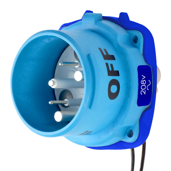 33-68232-C-K16-972 - DS100C INLET POLY BLUE SIZE 4 TYPE 3R 2P+G 100A 208 VAC 60 Hz +2 AUX